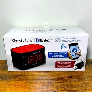Westclox 81014 LED Alarm Clock Radio with Bluetooth – Dual Alarm